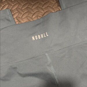 NOBULL High-Waisted Leggings in Blue Slate Gray with Logo size medium